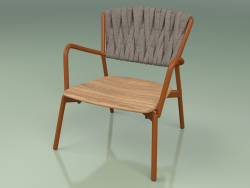 Cadeira 227 (metal ferrugem, cinto acolchoado cinza-areia)
