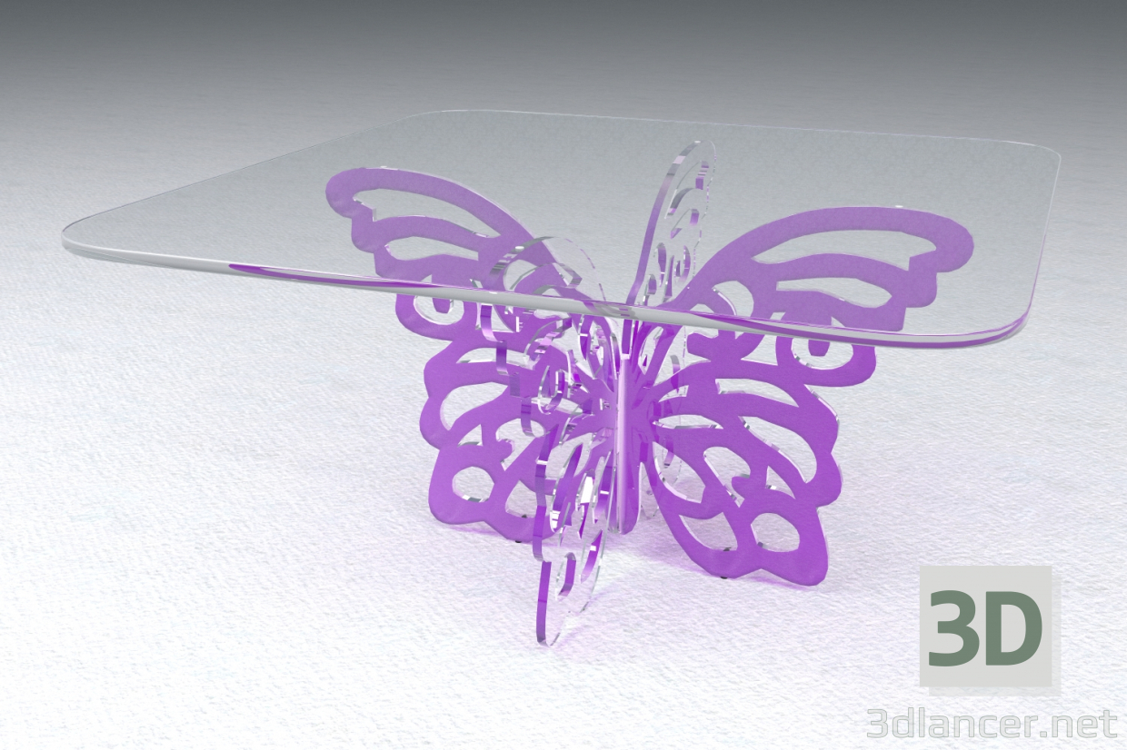 3d Coffee table Butterfly model buy - render