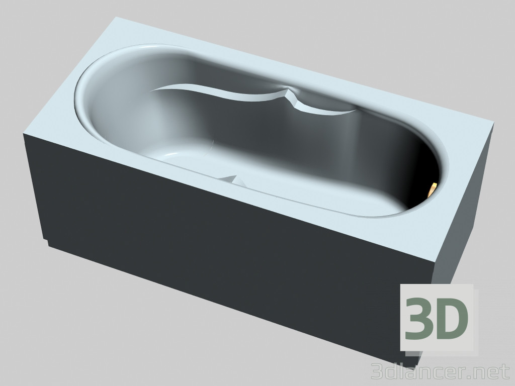 modello 3D Vasca da bagno rettangolare con pannelli Vanda (150 x 70) - anteprima
