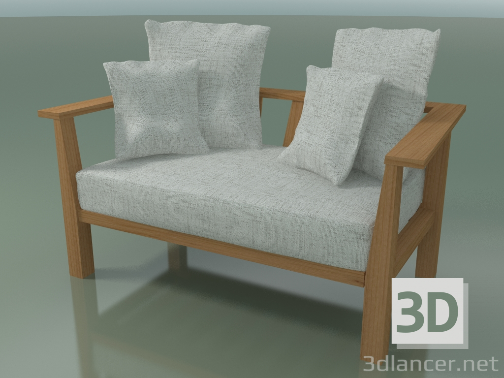 3 डी मॉडल दो के लिए आउटडोर कुर्सी, टीक इनओट (02) - पूर्वावलोकन