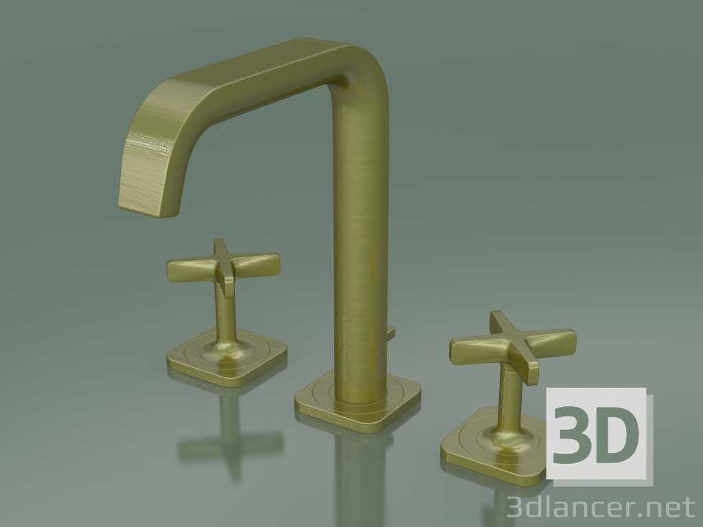 3D modeli 3 delikli lavabo bataryası 170 (36108950, Fırçalanmış Pirinç) - önizleme