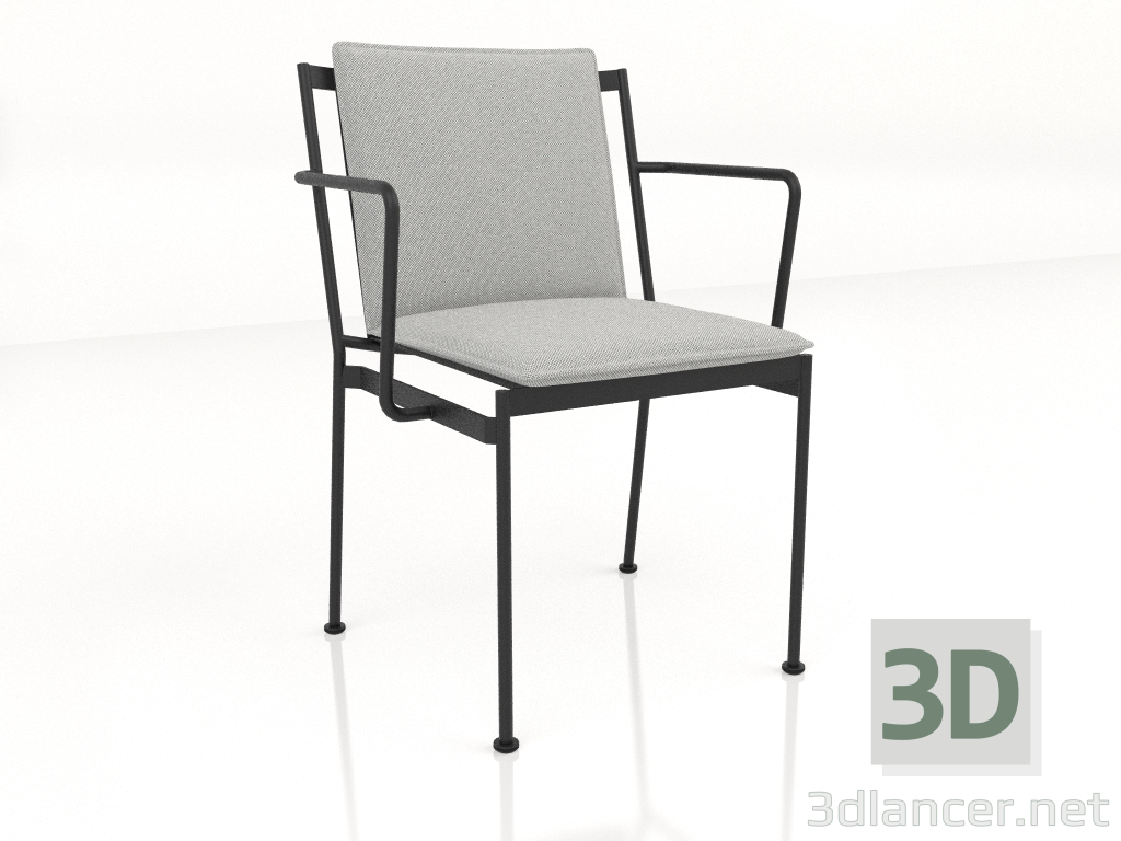3D modeli Metal kol dayama sandalyeyle - önizleme
