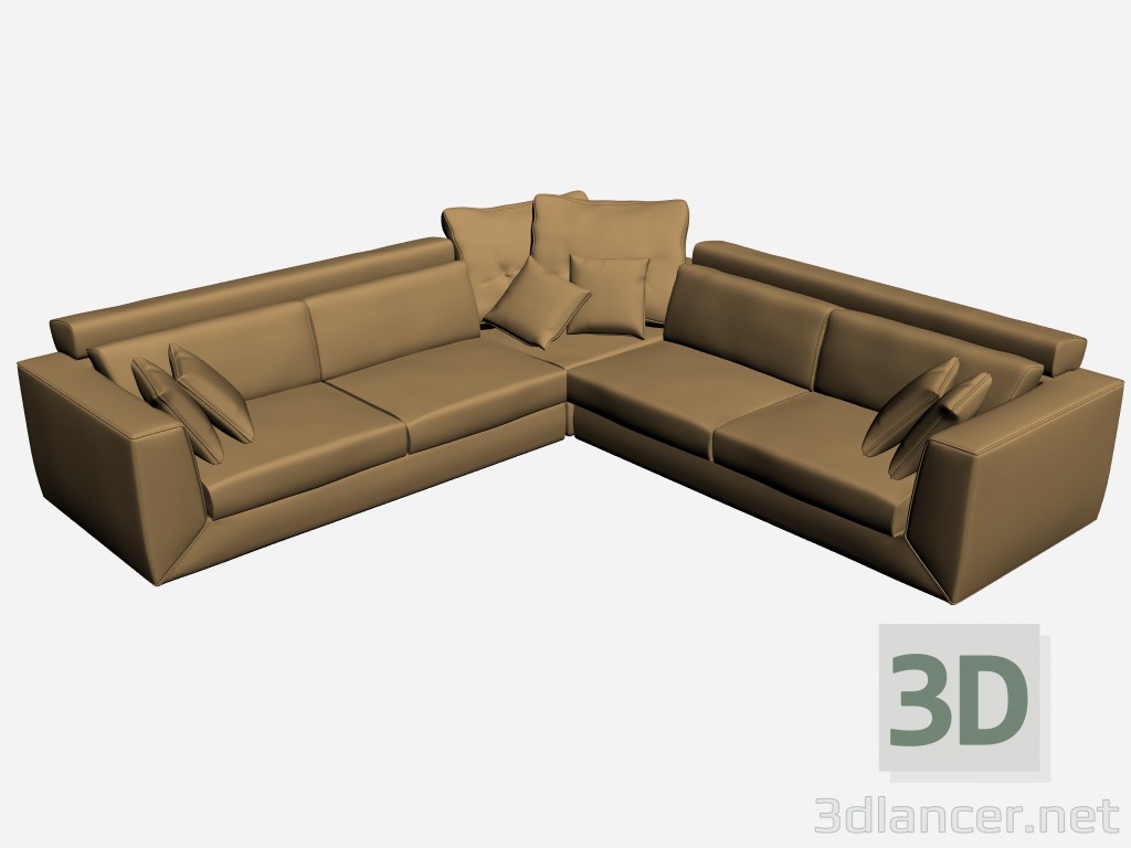 3d model Distancia angular de sofá - vista previa