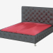 3D modeli Deri döşemede çift kişilik yatak W140160 - önizleme