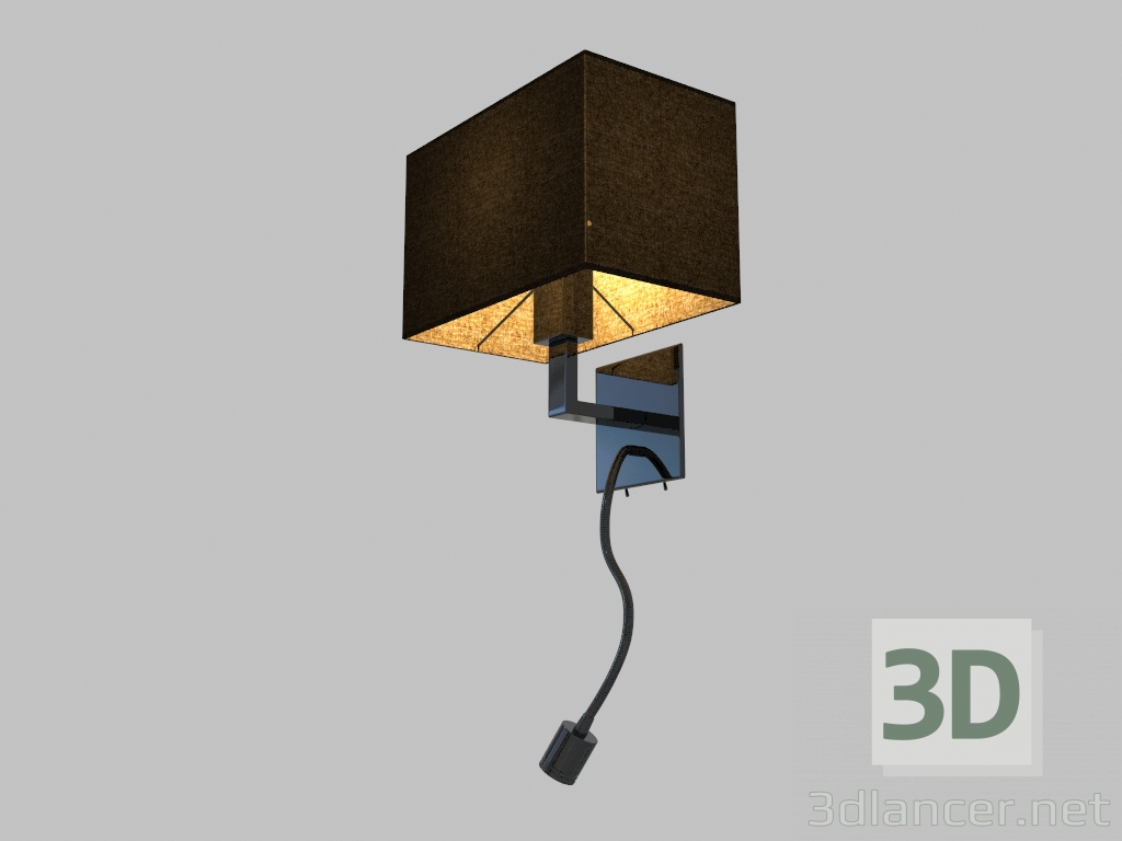 3D Modell Wandlampe (14202A schwarz) - Vorschau