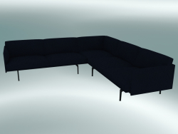 Esquema de sofá de esquina (Vidar 554, negro)