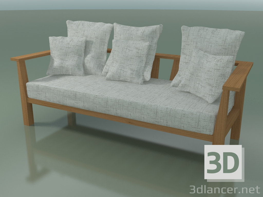 3d model Outdoor teak sofa in natural OutOut (03) - preview