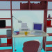 3d модель Стеллаж, копьютерный стол для рабочего кабинета – превью