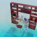 3D Modell Regale, Computer-Schreibtisch für Arbeit Schrank - Vorschau
