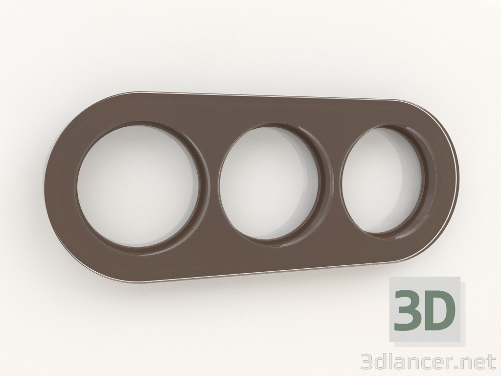 modello 3D Cornice Favorit Runda 3 montanti (marrone) - anteprima