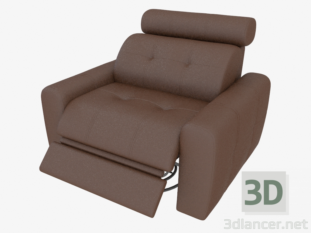 3d модель Кресло с подставкой для ног и подголовником – превью