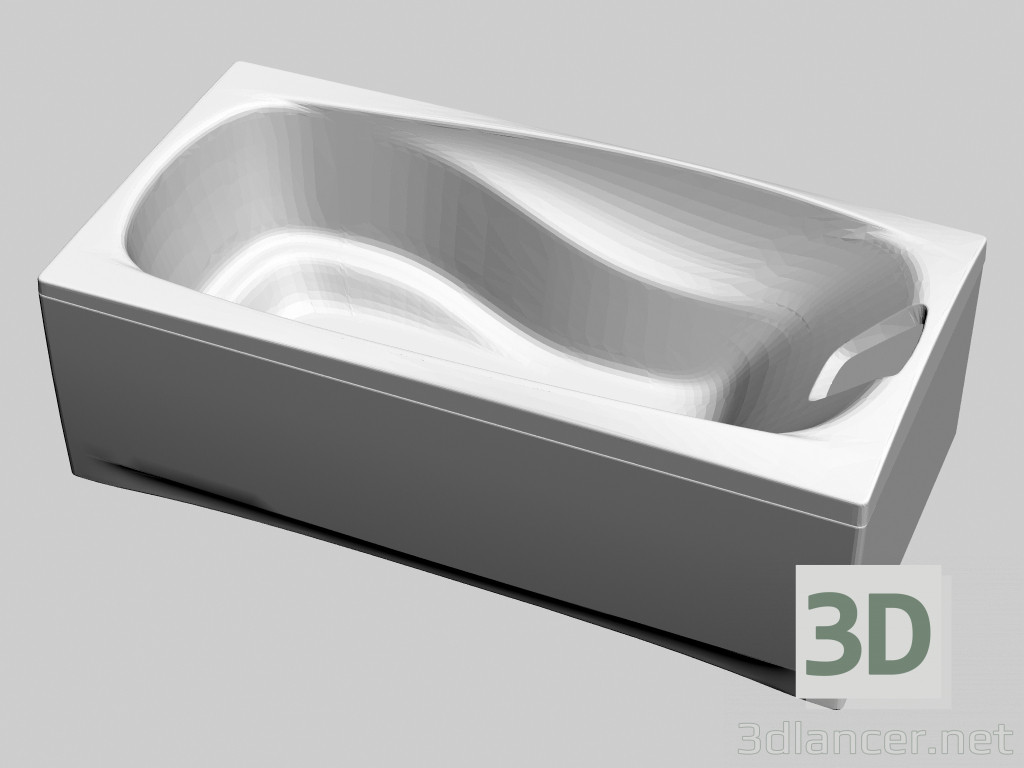 3D modeli Dikdörtgen Banyo panelleri XXL (190 x 95) ile - önizleme