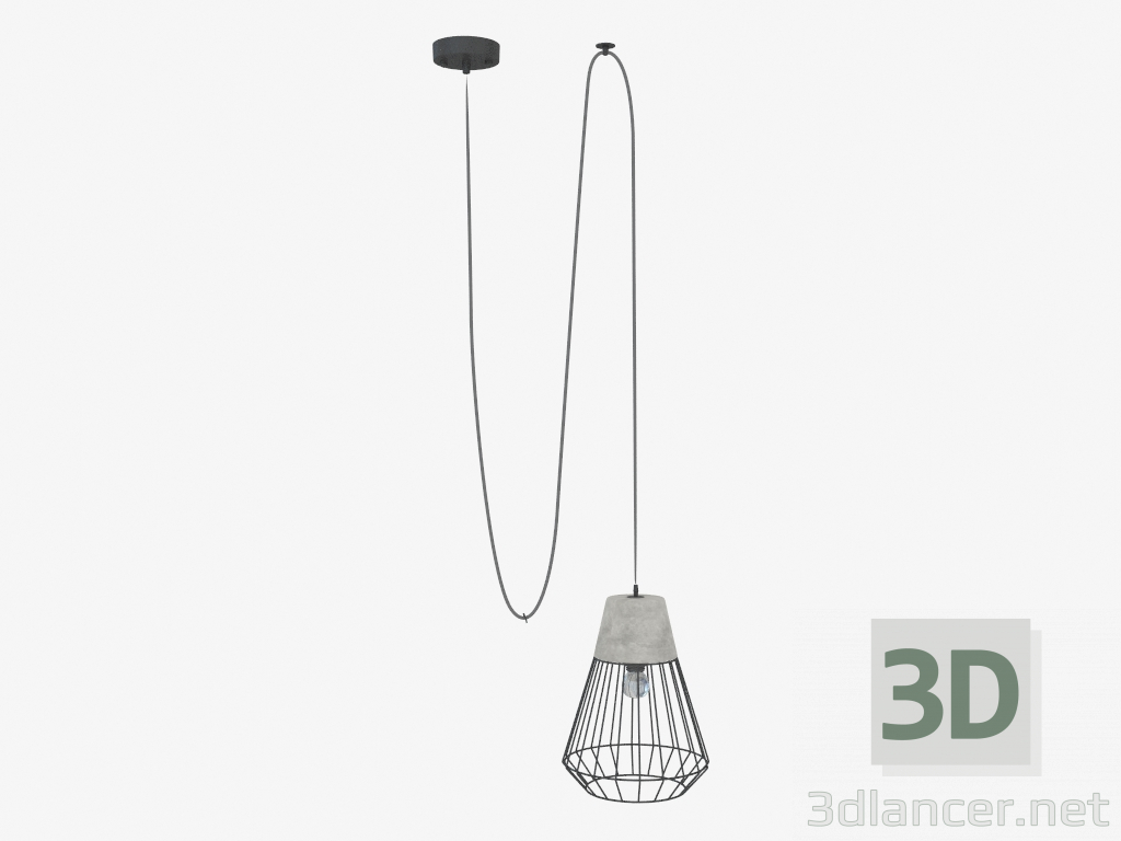 modello 3D lampada a sospensione (S111020 1B) - anteprima