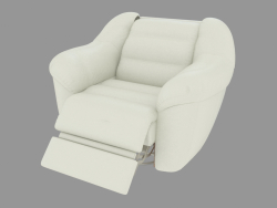 Armchair with white leather upholstery