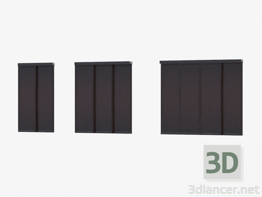 modèle 3D Cloison de salle A6 (wengé bois brun foncé) - preview