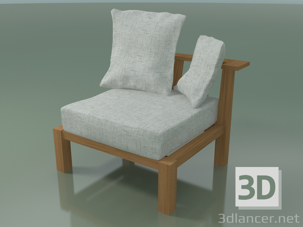 3D modeli Kolçaksız açık koltuk, doğal tik InOut (06) - önizleme
