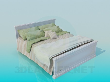 3d модель Ліжко з постіллю і покривалом – превью