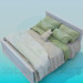3d модель Кровать с постелью и покрывалом – превью