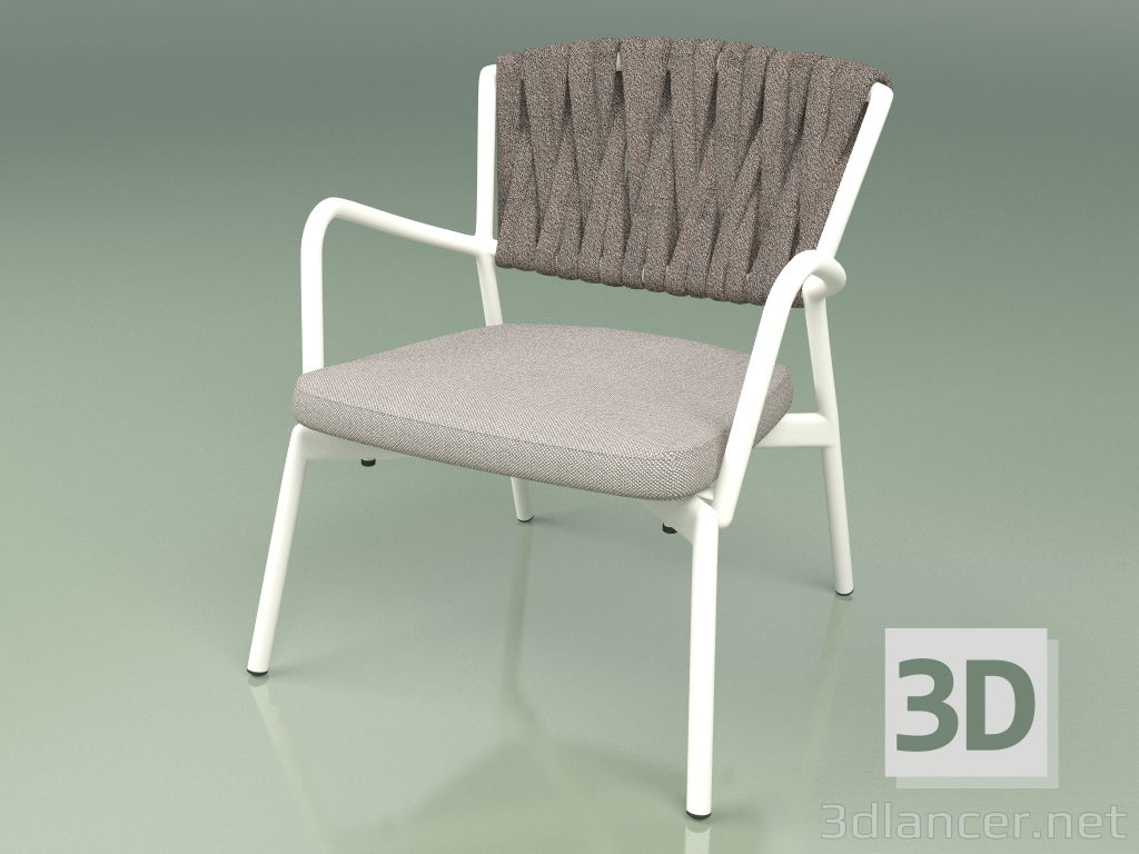 3d model Upholstered Chair 227 (Metal Milk, Padded Belt Gray-Sand) - preview