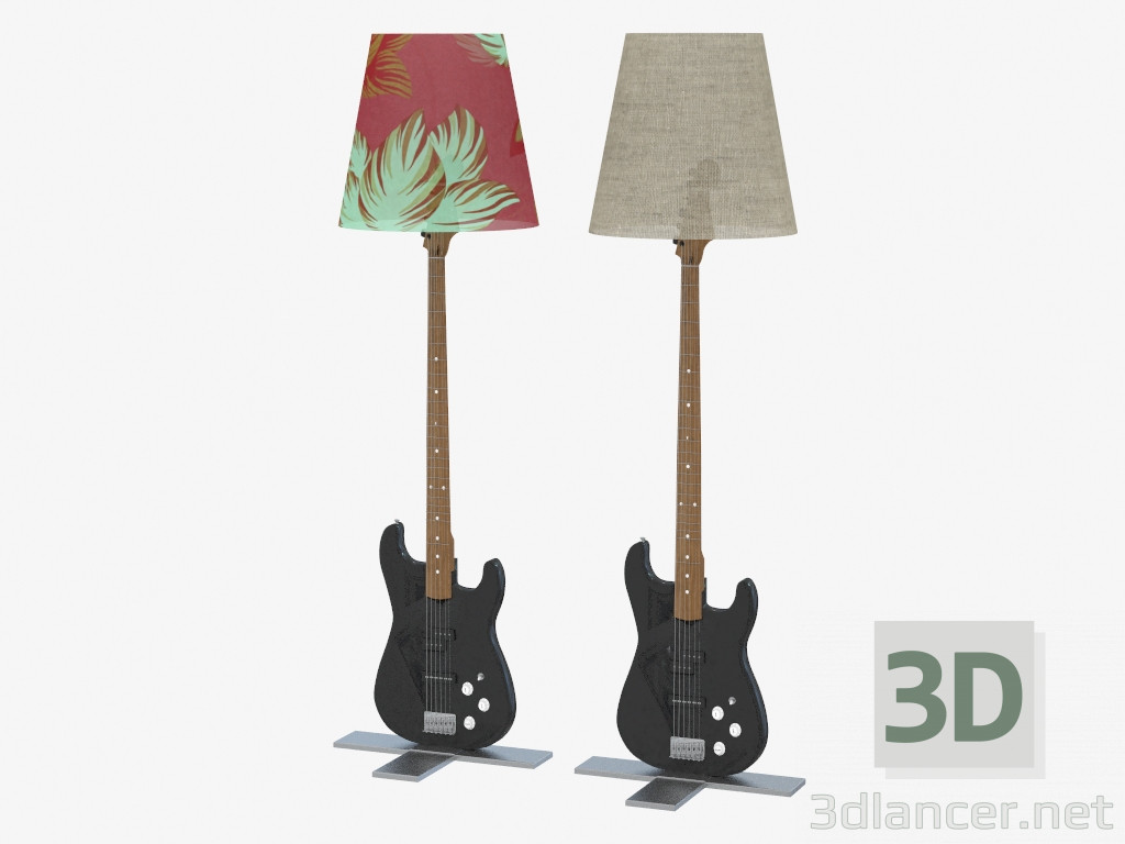 3D Modell Stehleuchte in Form einer Gitarre - Vorschau