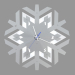 3d model Wall clock with illumination in the form of a snowflake - preview