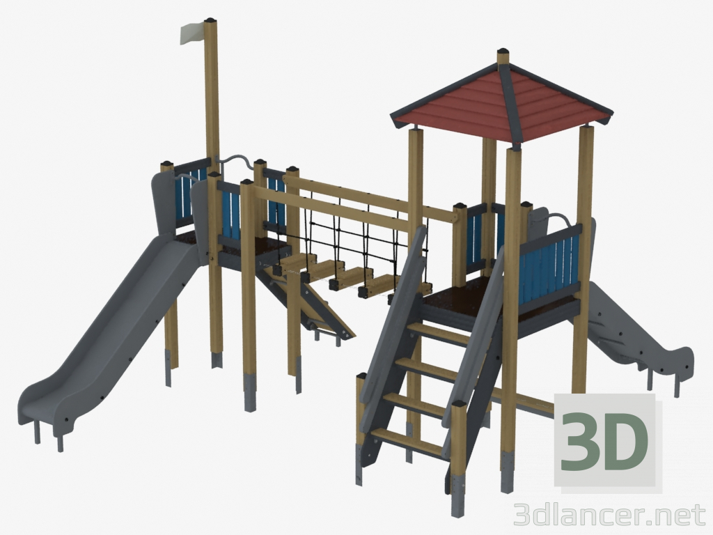 3d модель Детский игровой комплекс (К1206) – превью