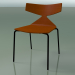 3d model Stackable chair 3701 (4 metal legs, Orange, V39) - preview
