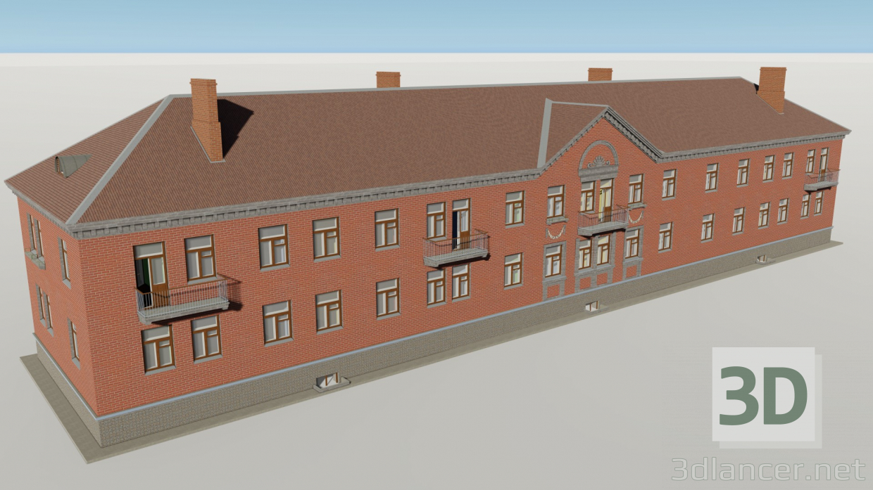 modello 3D di Edificio a due piani 1-452-4 comprare - rendering