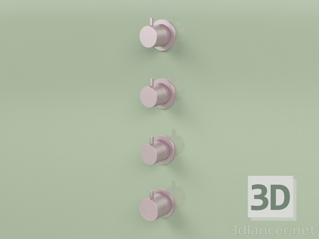 3d model Thermostatic mixer set with 3 shut-off valves (12 50, OR) - preview