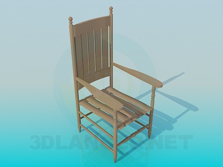 Modelo 3d Cadeira de madeira com cinzelados - preview