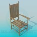 3d модель Деревянный стул с резными ножками – превью