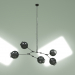 modello 3D Lampada a sospensione Branching Bubbles Summer 5 luci altezza 90 (grigio fumo, nero) - anteprima