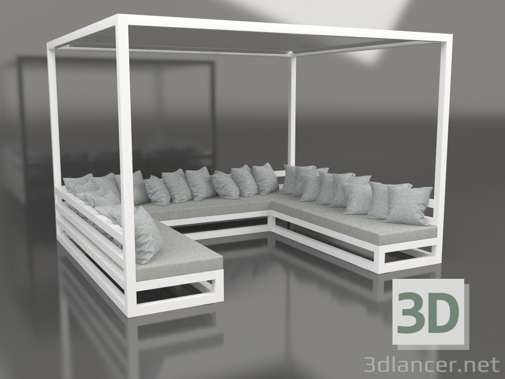 3 डी मॉडल सोफ़ा (सफ़ेद) - पूर्वावलोकन