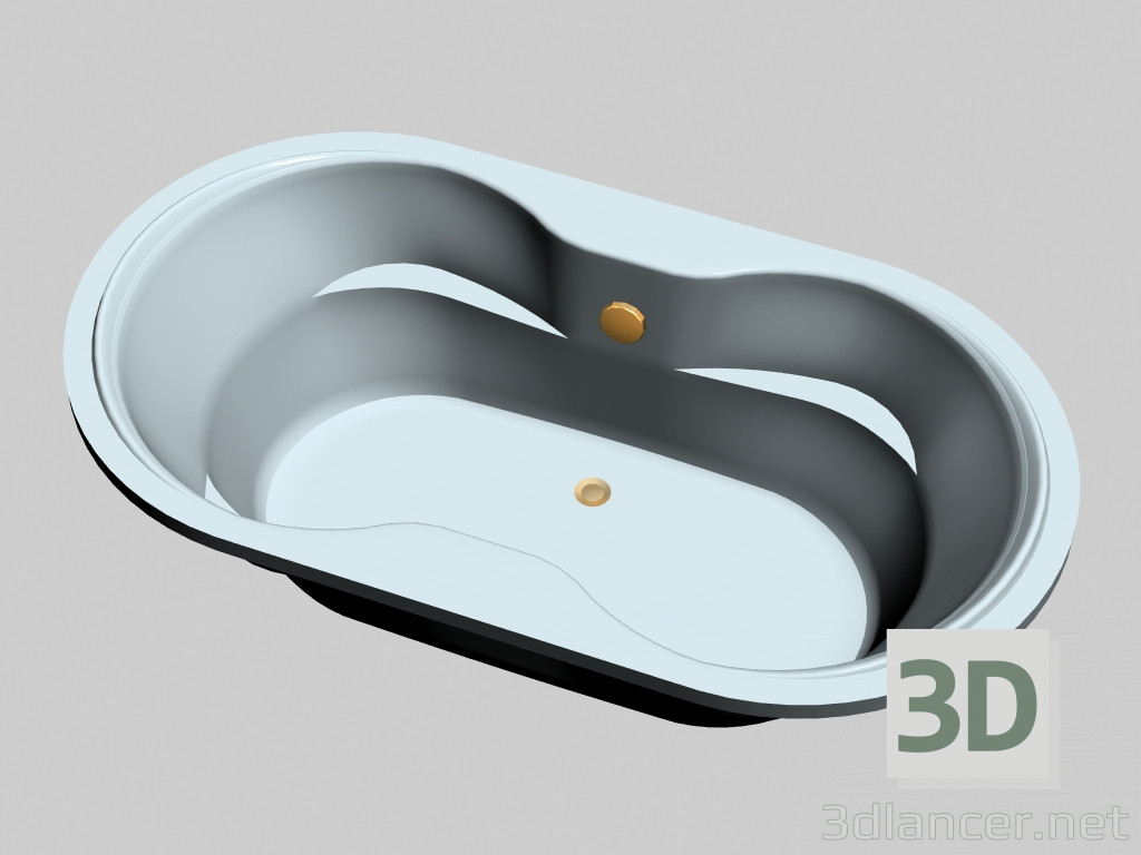 modello 3D Vasca da bagno ovale Arnica (185 x 100) - anteprima