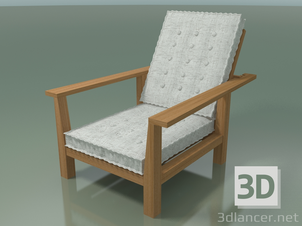 modello 3D Sedia a sdraio da esterno in teak InOut (09) - anteprima
