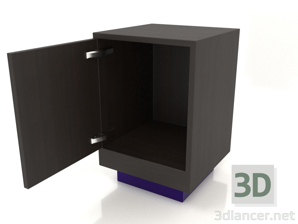 modello 3D Comodino (aperto) TM 04 (400x400x600, legno marrone scuro) - anteprima