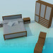3D Modell Die Möbel im Schlafzimmer - Vorschau