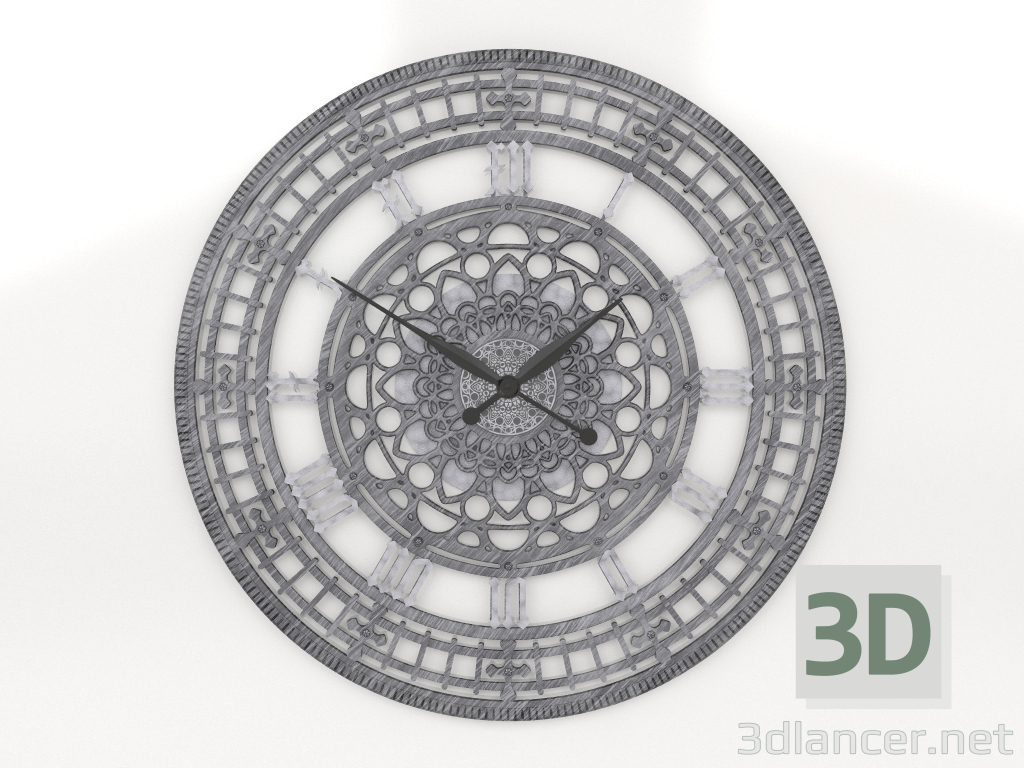 modèle 3D Tour d'horloge murale (1,2 m, argent) - preview