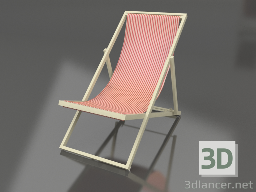 3D Modell Liegestuhl (Gold) - Vorschau