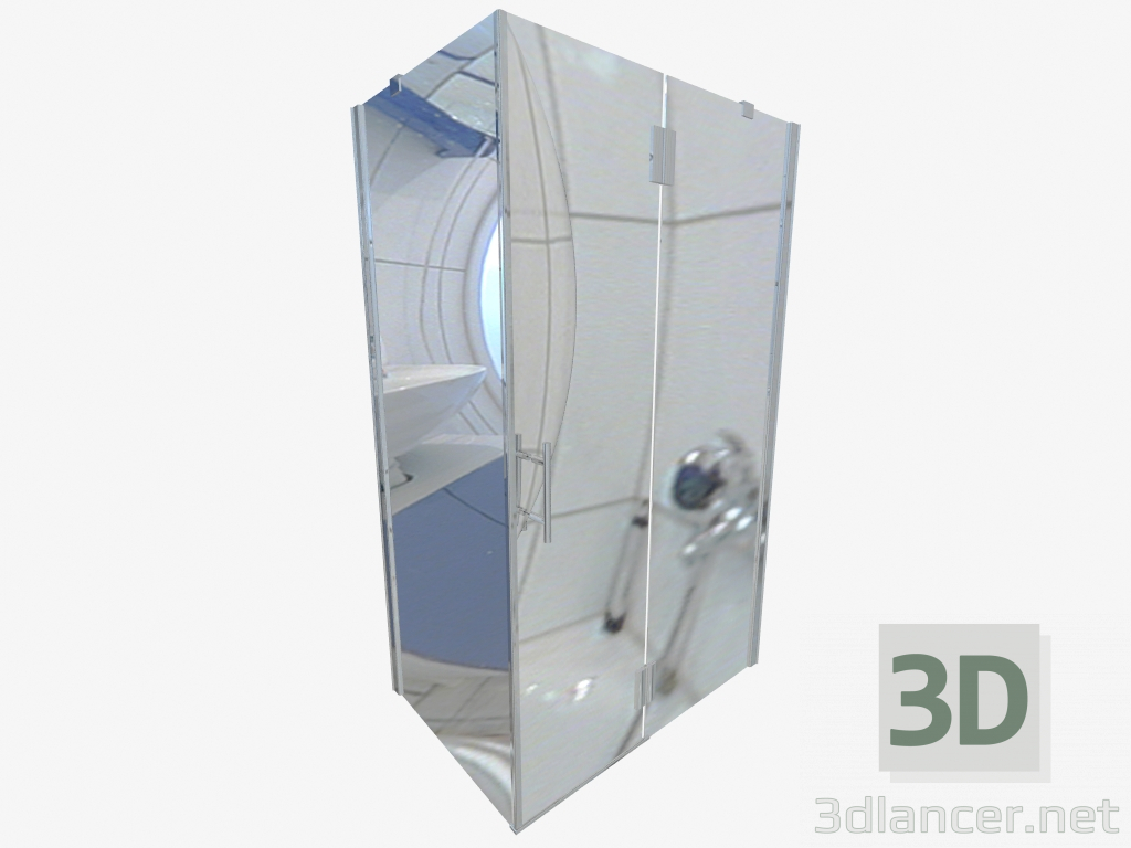 modello 3D La cabina è rettangolare 90x120 cm Abelia (KTA 045P) - anteprima