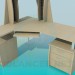 modèle 3D Bureau d’ordinateur - preview