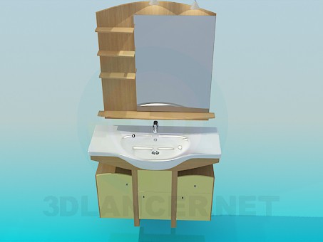 3D modeli Aynalı lavabo - önizleme