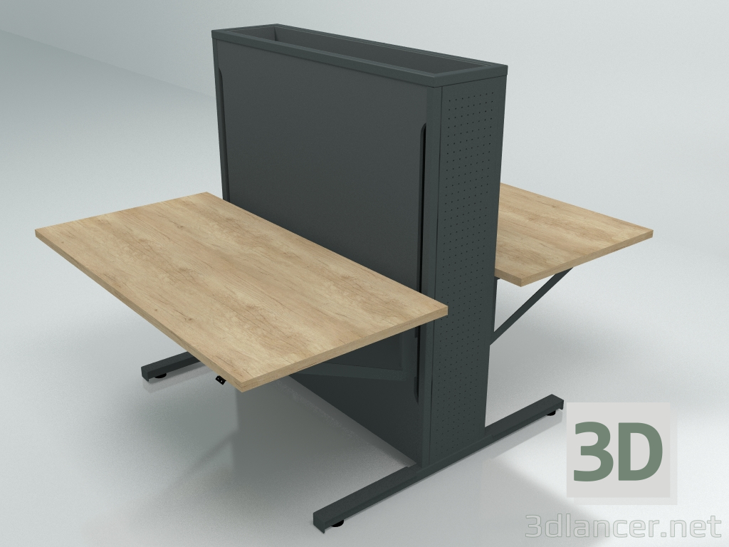 modèle 3D Table de travail Flow FLW24 (1400x1700) - preview