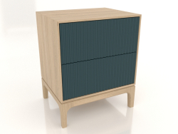 Bedside table FARGO 2 drawers with milled facades (sea wave, lightened oak, option 1)
