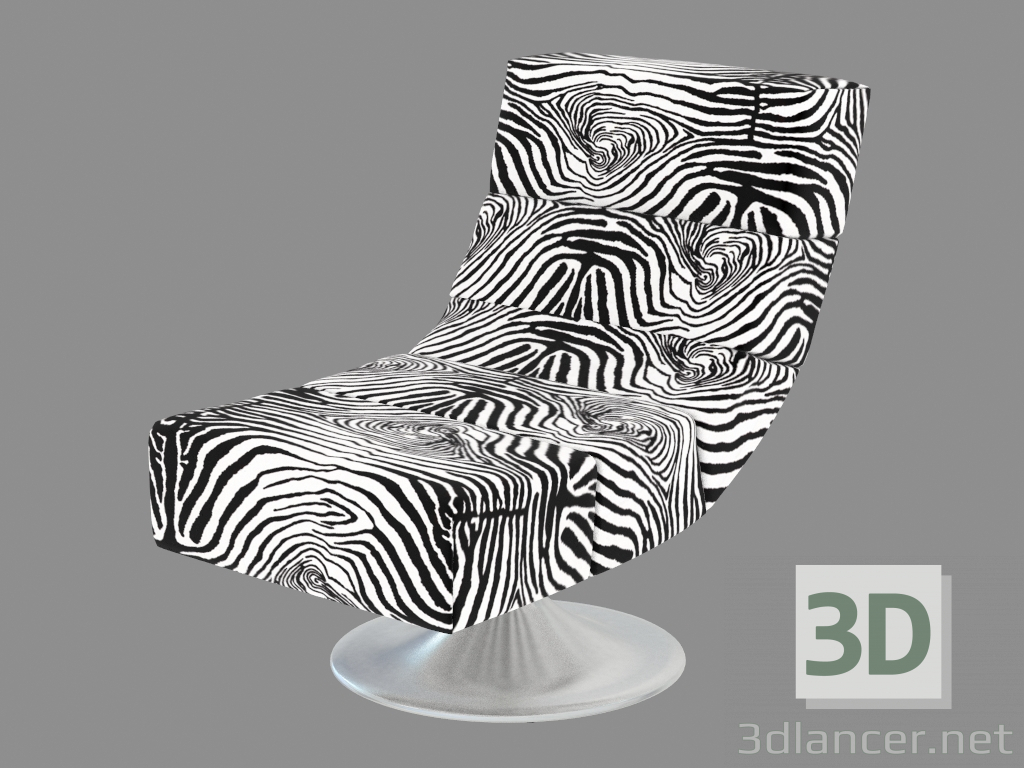 modèle 3D Chaise A235 Art Déco - preview