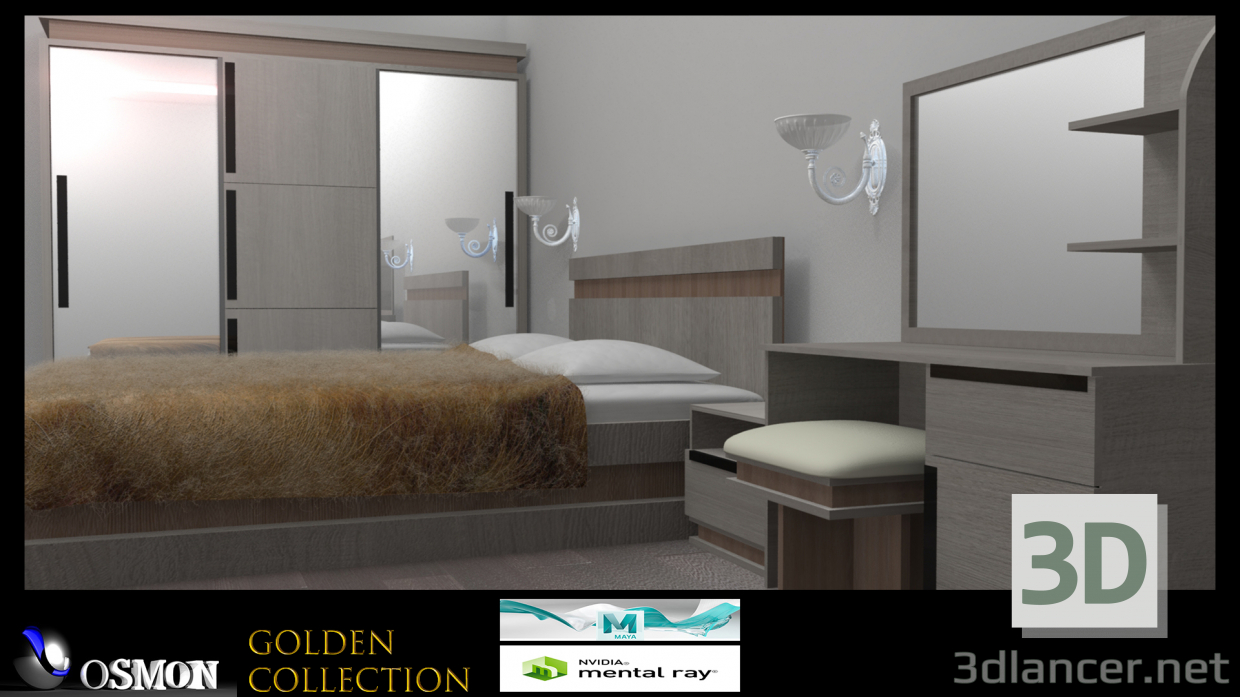 3d Gold collection number 5 model buy - render
