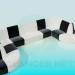 3d model U-shaped sofa - preview