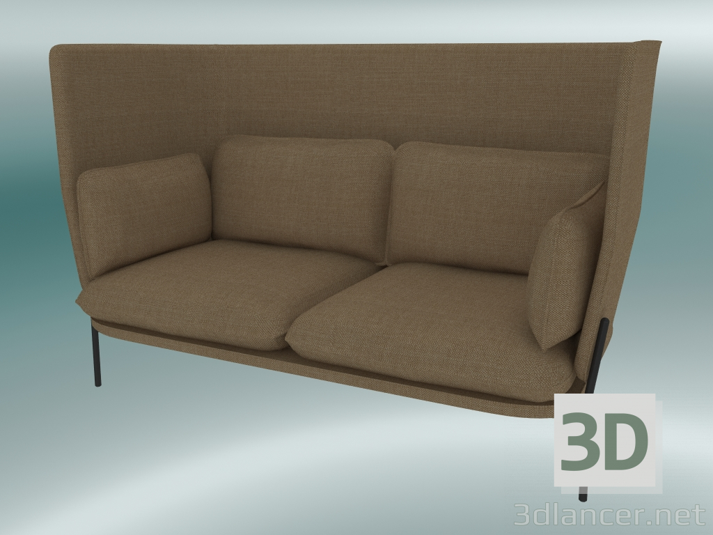 modèle 3D Sofa Sofa (LN6, 90x180 H 115cm, Jambes noires chaudes, Hot Madison 495) - preview