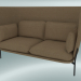 modello 3D Divano divano (LN6, 90x180 H 115 cm, gambe nere calde, Madison 495 calda) - anteprima