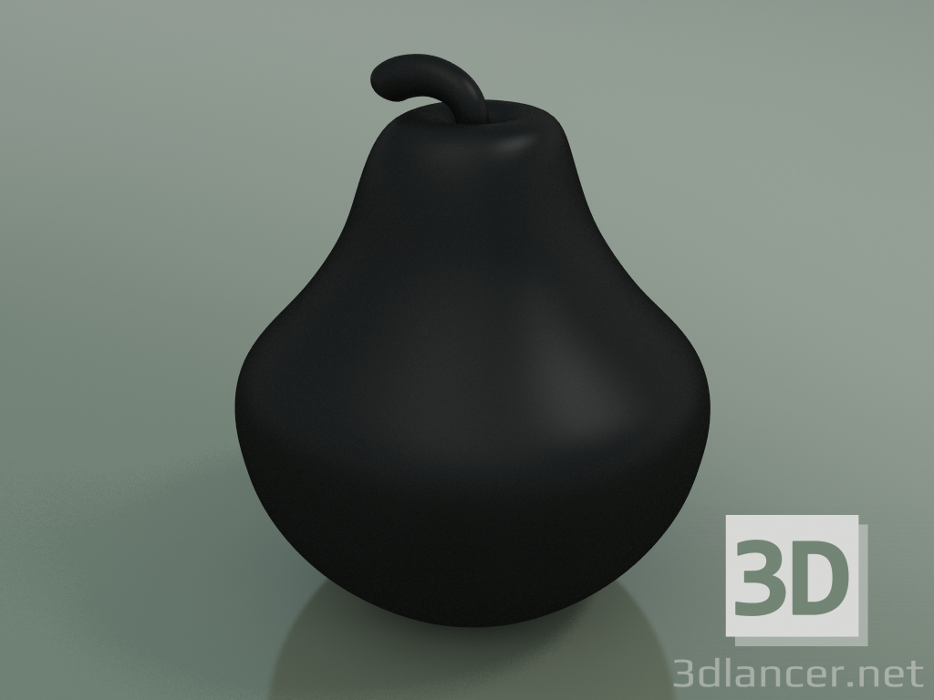 3D modeli Heykel Seramik Armut (H 28cm, Mat Siyah) - önizleme